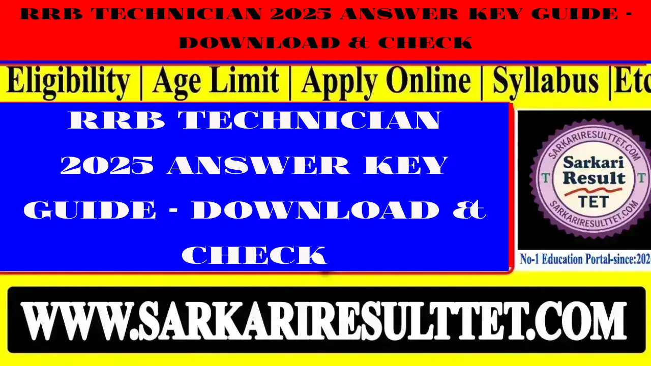 RRB Technician 2025 Answer Key Guide - Download & Check