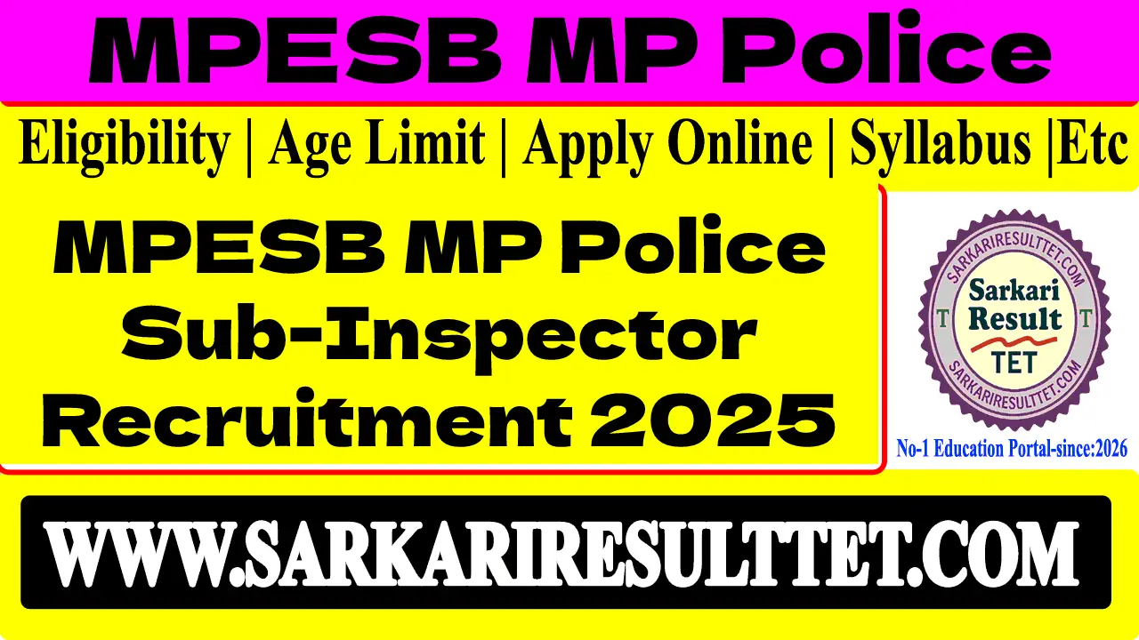 MPESB MP Police Sub Inspector Result 2025 First Phase