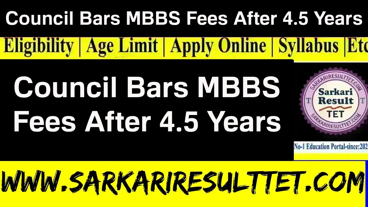 Council Bars MBBS Fees After 4.5 Years Admission 2026