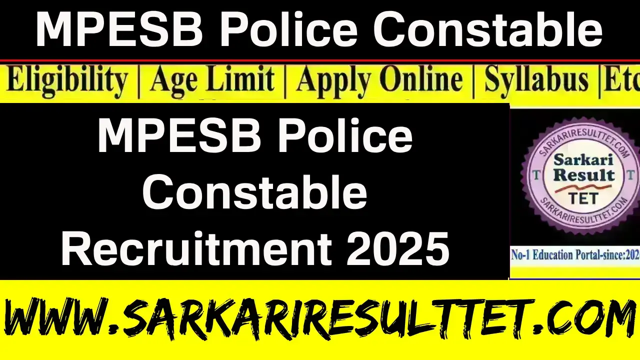 MPESB Police Constable Recruitment 2025 Final Result